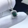 Chaînes Passé Test De Diamant Coupe Parfaite Classique Émeraude Moissanite S925 Argent VVS Collier Femmes Cocktail Party Bijoux De Luxe