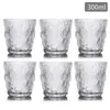 Vintage dricksglasögon Romantiska vattenglasögon tumlar hamrade glaciärdryck Tumblers Vintage Glassware Set för drycker