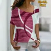 女性用Tシャツシャツカジュアルベーシックレディースビンテージ印刷トップサマーvネック半袖女性デザインファッションティー
