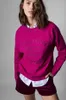Spring Autumn women's sweatshirts French niche ZV classic letter embroidery pink cotton women's pullover hoodie