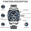 Montres-bracelets Top Mode Hommes Montres En Acier Inoxydable Chronographe Quartz Montre Hommes Sport Mâle Horloge RelogioWristwatches Montres-braceletsWristwat