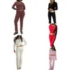 Kvinnors tvådelade byxor Tyseysh Stick Ribbed Set Leggings and Top Long Sleeve Hooded Crop Tops High midjet Tracksuit Women Matching Sets