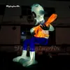 Amazing Large Inflatable Alien Musician Blue Monster 6m Air Blow Up Cartoon Figure Model Playing Guitar For Concert Stage Decoration