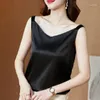 Men's Tank Tops Sleeveless Womens Elegant Fashion Ladies Office Polyester Summer V-Neck Blouse Brand Comfortable