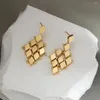Серьги с уникальным дизайном Геометрическая ромбальная капля для женщин золотой цвет медный сплав, висящие модные украшения 2023
