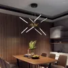 Chandeliers Modern Screw Propeller Led For Living Dining Room Pendant Lamps Iron Art Light Stick Home Decor LOFT Hanging