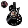 Wanduhren Uhr Stille Akustikgitarre Musikinstrument Schallplatte Home Bar Decor