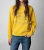 Spring Autumn women's sweatshirts French niche ZV classic letter embroidery pink cotton women's pullover hoodie