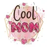 Uppfattningar Cool Mom Iron On Patches For Clothing Diy Heat Transfer Design Dekaler Dekoration Tvättbar stor för kläder T-shirtjacka Hoodies Kudde