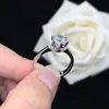 Band Ring Elegant Round Cut Diamond Ring 05CT Women's Engagement Jewelry Solid Platinum Ring 950 R090 Z0327