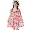 Платья для девочек, летние платья для девочек, детское платье с цветочным узором для девочек, детские платья в повседневном стиле, костюм для девочек-подростков
