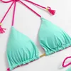 Bikinis set 2023 Neue Grüne Bralette Bikini Sets Badeanzug Frauen Sexy Solide Hipster Zwei Stücke Bademode Badeanzug Bademode P230328