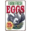 Farm Fresh Eggs Metal målningsplatta skylt affisch kyckling ägg chic väggdekor tallrik för jordbruk köksdekor tallrik 30x20 cm w03