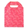 New Reusable Ecofriendly Storage Shopping Bags Clips To Your Cart Oxford Pink Star Flowers Bird Pattern Big Foldable Shopping Bags Eco Shopping Tote 37.5x50cm