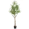 装飾的な花120-180cm人工オリーブの木の床植物家の装飾用のポット取り外し可能で柔らかい