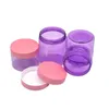 PET Clear Purple Cream Słoiki napełnione butelki Mat Różowy plastikowy pokrywka kosmetyczna Opakowanie Opakowanie Pusta kremowa kurek 4 unz 100 ml 120 ml 150 ml 200 ml 250 ml