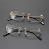 2024 Toppdesigners Mäns lyxdesigner Kvinnors solglasögon Fashion Frameless Simple Pure Titanium Business Myopia Lens Frame