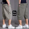 Men's Shorts Oversize Fat Cotton Shorts Men Cargo Short Casual Plus Size Cropped Trouser Sports Tactical Baggy Pants Loose 5XL 6XL Summer 230328