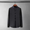 Men's Casual Shirts Minglu Stand Collar Male Luxury Plum Blossom Rivets Long Sleeve Solid Color Mens Dress Slim Fit Party Mans