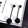 Kolczyki stadnonowe Loredana Female Ear Studs Double Black Ball Koreańska biżuteria mody Prezenty damskie