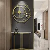 Horloges murales en métal moderne maison horloge numérique Design silencieux particulier rond élégant or Duvar Saati décoration XY50WC