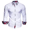 Camicie casual da uomo Slim Men Plaid Couverture Colletto monopetto Abito formale Primavera Polo maschile Business Camisa Tshirt 230328