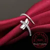 Cluster Ringe 2023 Retro Antike Kristall Libelle Fingerring Echt 925 Sterling Silber Daumen Für Frauen Damen Mode Böhmischen Schmuck