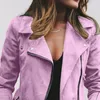 Damesjassen 80% Verkoop Plus size Biker Dames Solid Color Rapel Lapel Lange Mouw Zip Up Short Jacket Coat