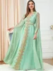 Vêtements ethniques robes de soirée longue luxe 2023 broderie florale dentelle panneau ceinture en mousseline de soie Robe marocaine Caftan femme Robe Turquie Abayat