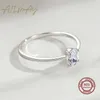 Bague ovale en zircone, argent Sterling 925 pour femmes, vrais bijoux délicats minimalistes, nouveau Style 2021 Z0327