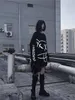 レディースのTシャツのハラジュク女性alt emo tshirts特大の長袖Eガールプルオーバーヒップホップパンクストリートウェアティーブラックルーズ服230328