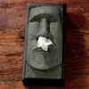 Tissue storage box creative Head Facial Tissue Box Holder Cover Dispenser Face Easter Island Retro Home Organization case #C Y2003231r