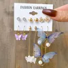 Boucles d'oreilles pendantes Boho gland papillon Imitation perle ensembles pour femmes coréen avion nuage coeur fleur cerceau goutte bijoux cadeau