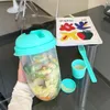 Water Bottle 1L Breakfast Salad Cup With Fork And Lid High Capacity Portable Fruit And Vegetable Light Meal Salad Bottle Lunch Box