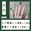 Fałszywe paznokcie 24pcs Świeże zielone plastry Dziewczyna Koreańska manicure narzędzie do paznokci