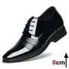 Chaussures habillées 8 cm Chaussure de mariage 6 Men de cuir Business Formes Portez des hommes britanniques soulevés oxfords