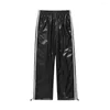 Men's Pants 2023 Men's Spring Autumn Loose Straight Casual Mopping Sense Wide-leg Sports High Street Style Leather