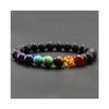 Perlé 7 Chakra Guérison Nce Bracelets Femme Lava Yoga Reiki Prière Souhait Pierres 8Mm Bracelet Drop Livraison 202 Dhtsf