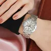 Polshorloges chenxi dames kijken naar zilveren roestvrijstalen pols horloge voor dames mode jurk kwarts 5 kleur analoge casual vrouwelijke klok