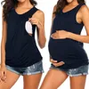 Women's T Shirts 2023 Women Maternity Nursing Tops Open Side Female Soft Sleeveless Pregnancy Clothing Casual Loose Breastfeeding Tank Top