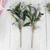 Decorative Flowers 2 Pcs Vases Bulk Faux Olive Stem Leaves Decoration Accessories Fake Greenery Vase Green Leaf Branch Pick