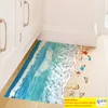 Adesivo per pavimento spiaggia mare romantico Simulazione 3D Decalcomania per decorazioni per la casa sulla spiaggia per decorazione Adesivo da parete per sfondo camera da letto soggiorno bagno