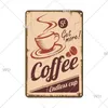 Retro Shabby Chic Kaffee Metall Blechschild Vintage Metallplaketten Vintage Poster für Küche Bar Café Kunst Malerei Dekoration Platte 30X20cm W03