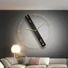 Wandklokken Creative Simple Clock Noordse luxe Large metaal Modern stille gouden woonkamer Reloj Pared Home Decor