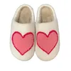 Zapatillas amor corazón bordado dormitorio acogedor cálido interior zapatillas mujer niña zapatos 230327