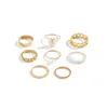 8 stcs vintage dierenringen ingesteld voor vrouwen boho goud kleur geometrische spiraalvinger ringen 2023 trendy paar sieraden cadeau
