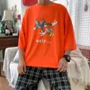 Heren t shirts creatieve cartoon grappige vintage print mannen t-shirt anime stijl all-match mode o-neck kpop kleding preppy casual streetwear