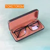 Étuis à lunettes de soleil Sacs Toketorisme Boîte à lunettes étanche en cuir de couleur unie Étuis rigides portables pour lunettes B17 J230328