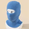 Bérets 15 couleurs monotrou garder au chaud Halloween tricot cagoule automne hiver couleur unie unisexe Hip Hop fête Ski casquette visage masque