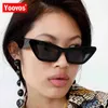 Yoovos Cateye Solglasögon Kvinnor 2023 Kvinnor Solglasögon Square Brand Designer Luxury Eyeglasses Retro Högkvalitativa kvinnliga OCULOS230328